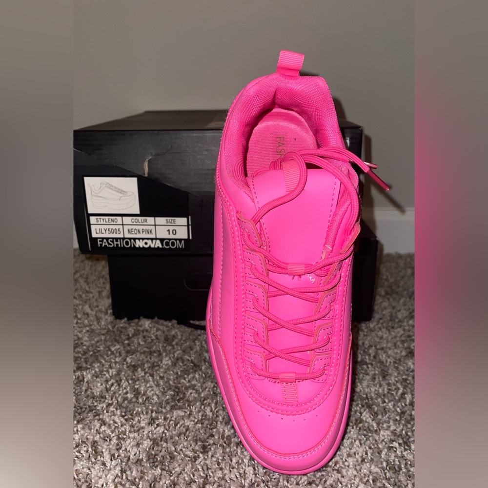NWB FASHION Neon Platform Sneakers NEON PINK